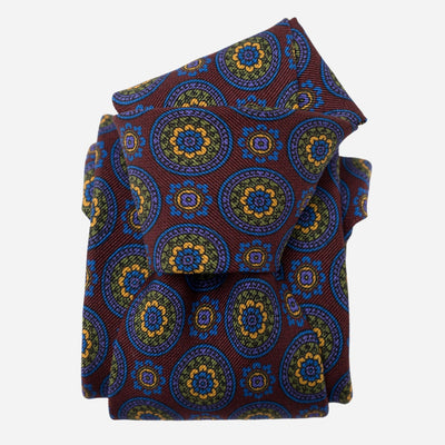 Burgundy Handmade Italian Silk and Wool Tie
