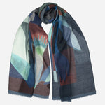 Blue Wool Scarf Made in Italy
