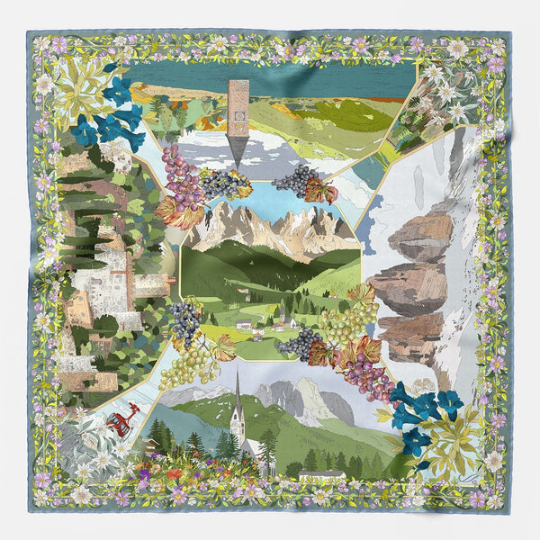 Celebrating Trentino Handmade Italian Silk Scarf