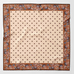 Beige and Bronze Silk Pocket Square