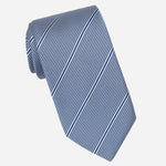 Blue Pinstripe Italian Designer Silk Tie