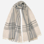 Beige Plaid 100% Italian Cashmere Scarf