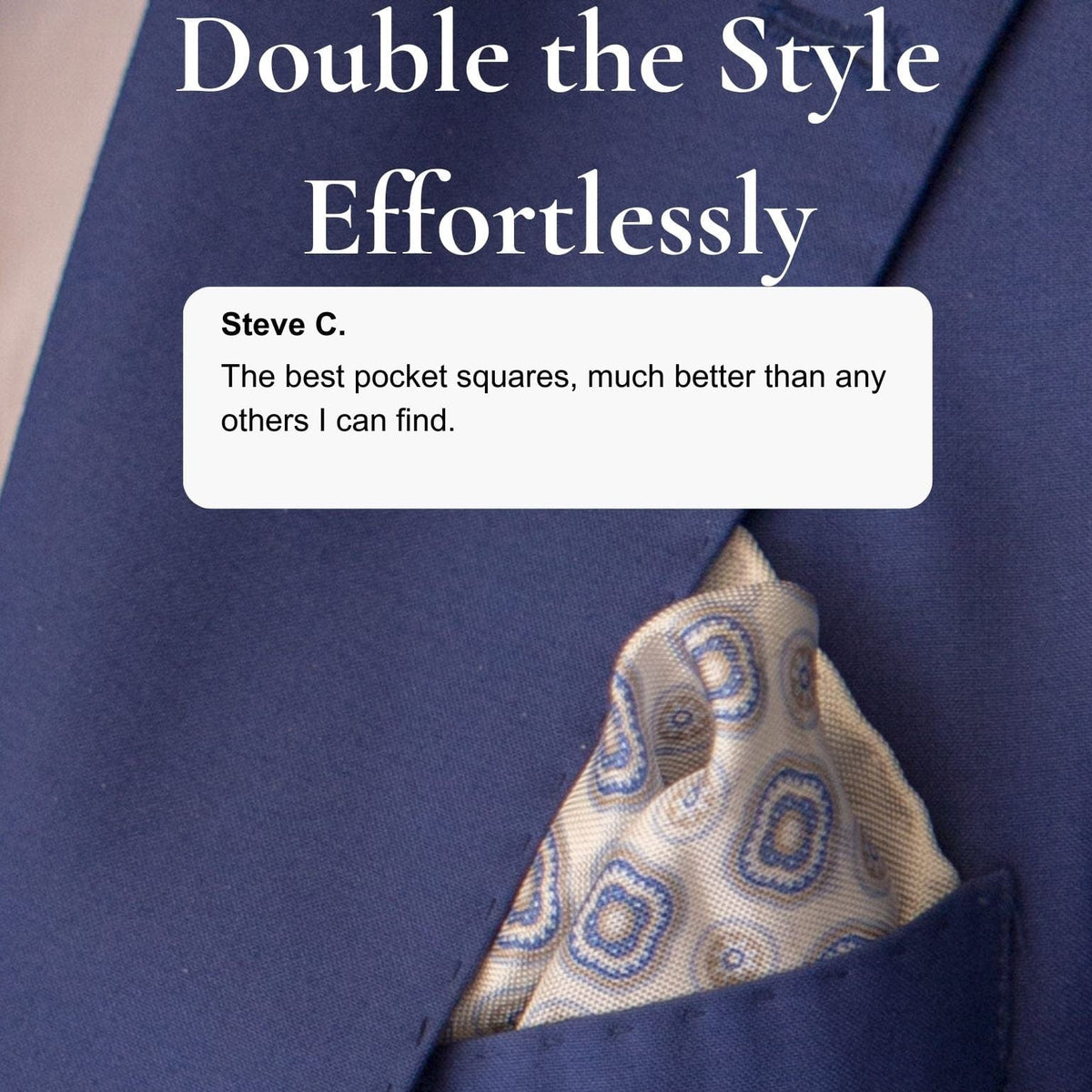 Double-sided print hand rolled silk pocket square made in Italy