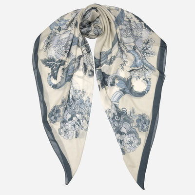 Dusty Blue Modal Cashemere Square Scarf