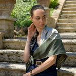 Italian Square Silk Scarf - Sage Green