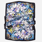 Lavender Floral Print Long Silk Scarf