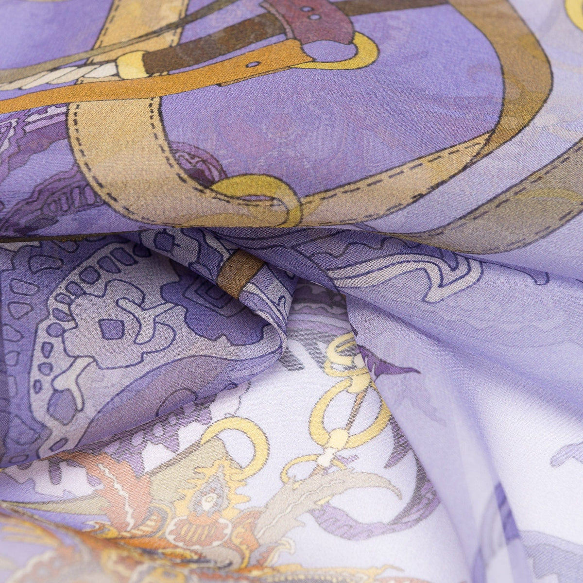 Women's Equestrian Italian Purple Long Silk Scarf