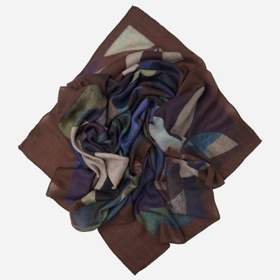 Extra Large Italian Brown Wool Scarf