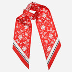 Loretta - Skinny Silk Scarf - Ferrari Red