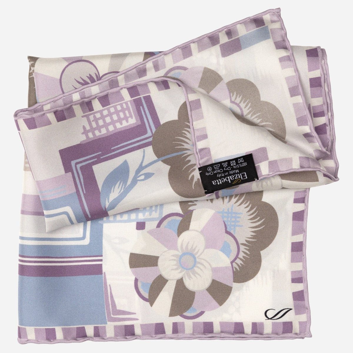 Lavender Floral Italian Silk Pocket Square