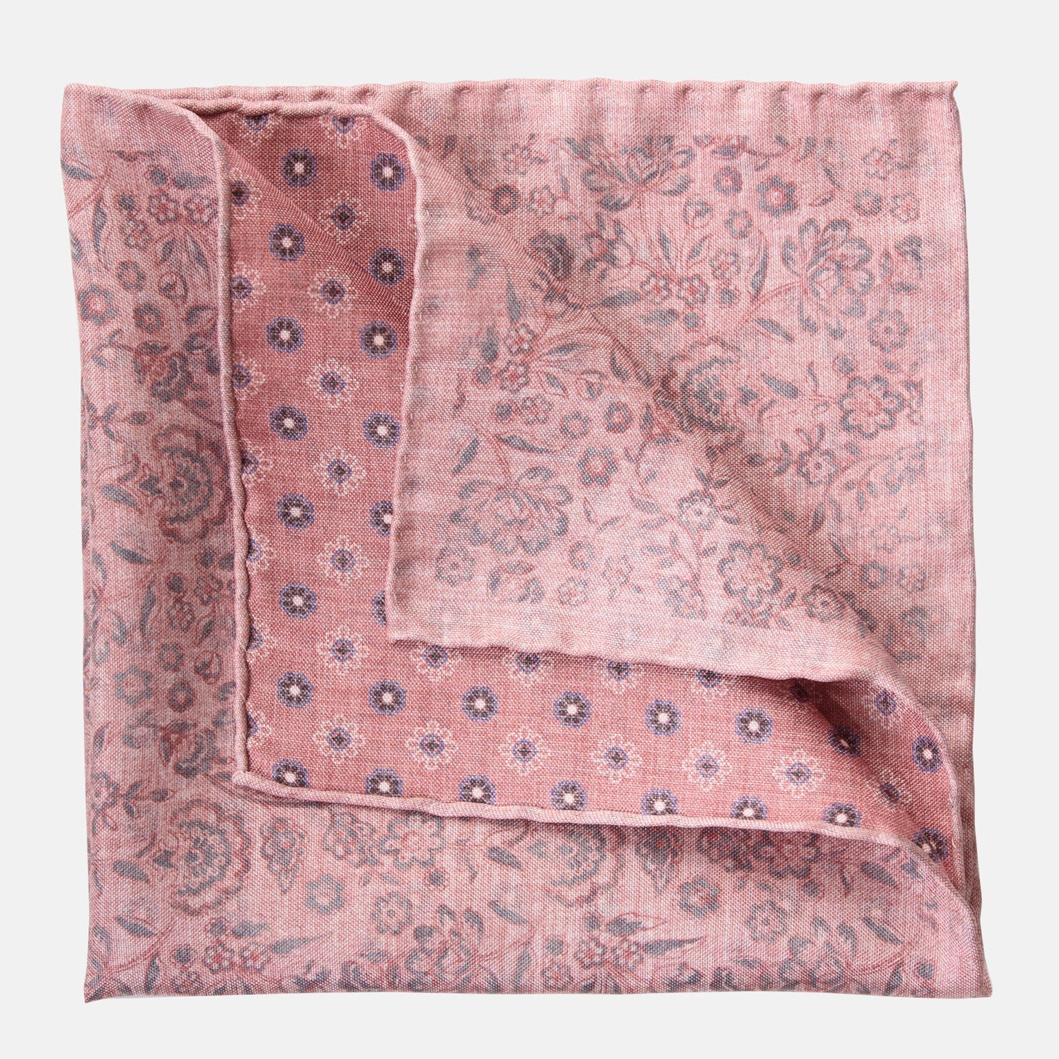 Pink Double Sided Silk Pocket Square