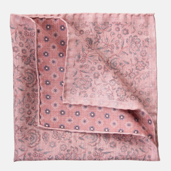 Pink Double Sided Silk Pocket Square - Elizabetta Pink Double Sided Silk Pocket Square - Elizabetta