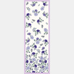 Purple Floral Italian Silk Satin Shawl