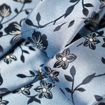 Sky Blue Floral Italian Silk Jacquard Tie