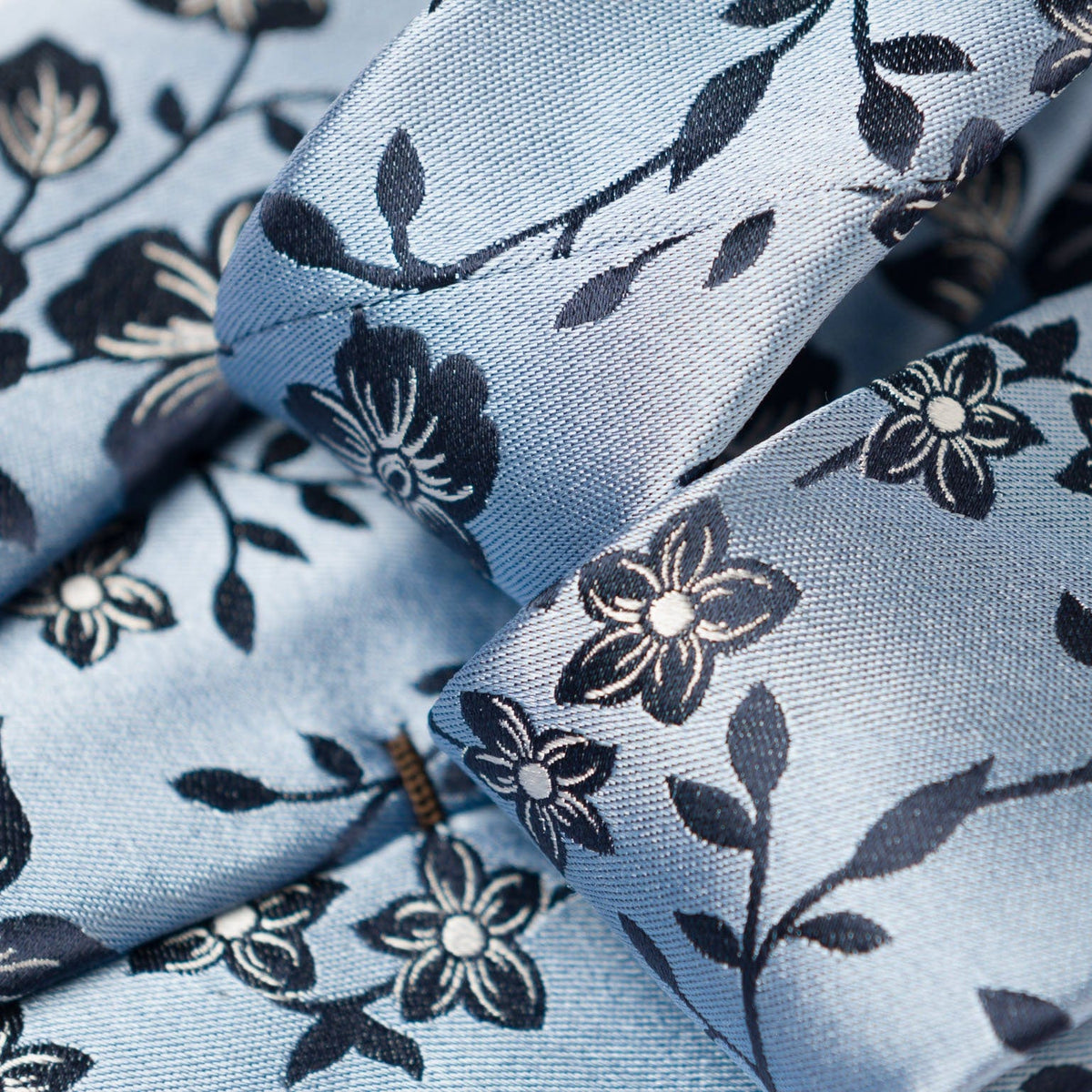 Sky Blue Floral Italian Silk Jacquard Tie