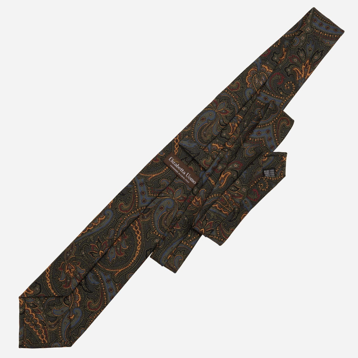 Men's handmade Italian madder silk paisley tie