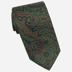 Green Paisley Handmade Italian Silk Tie
