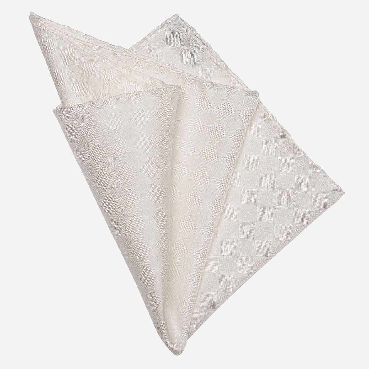 Large White Italian Silk Pocket Square