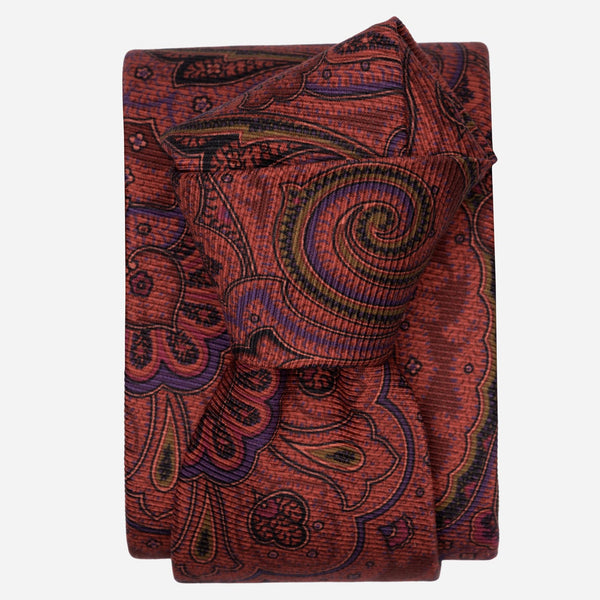 Tuscan Red Paisley Italian Silk Tie