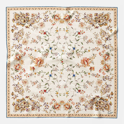 Women's Silk Bandana Gold Floral