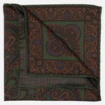 Green Brown Madder Silk Pocket Square