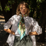 Italian designer equestrian silk scarf