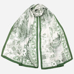 Women's Green Italian Long Silk Scarf
