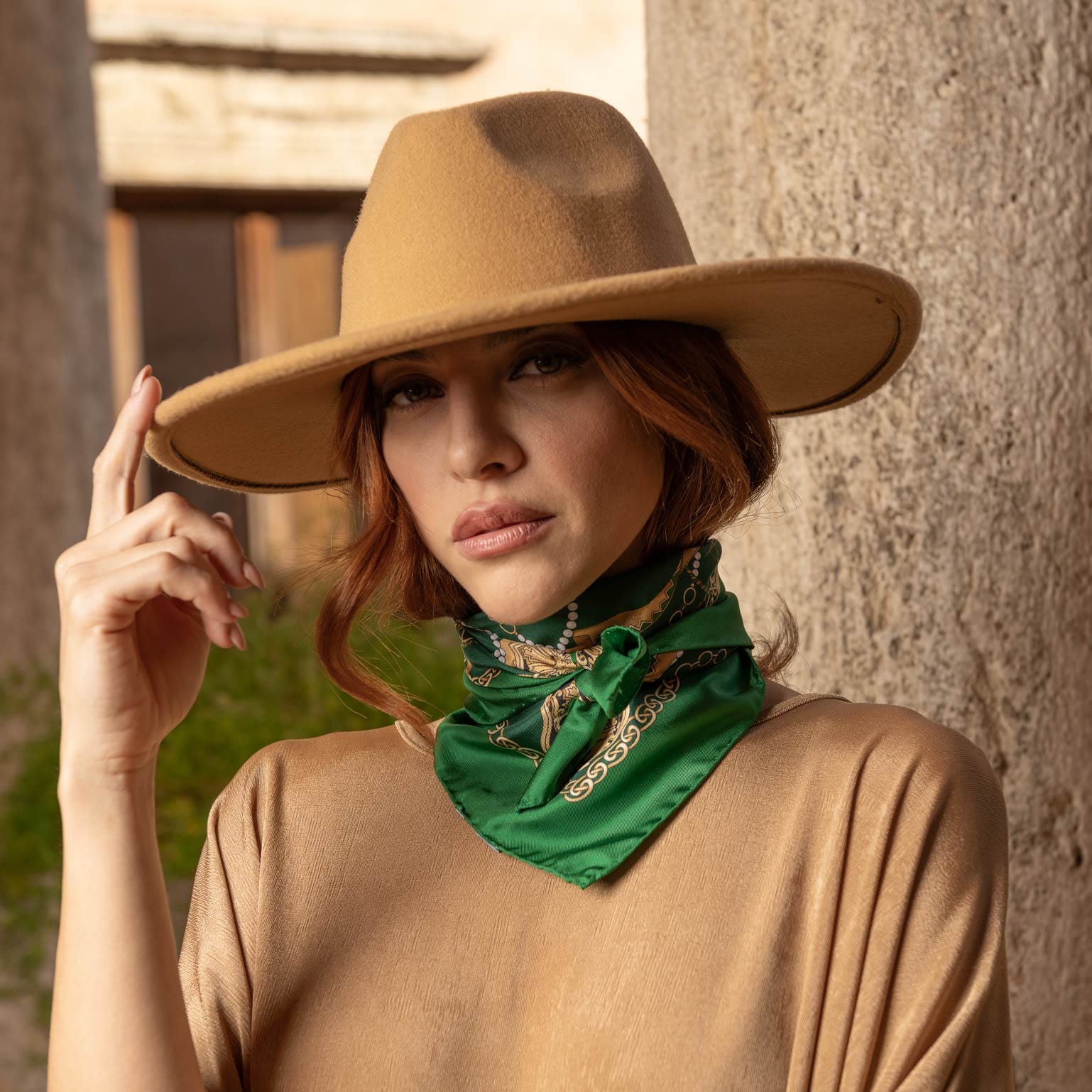 Italian silk bandana scarf for women