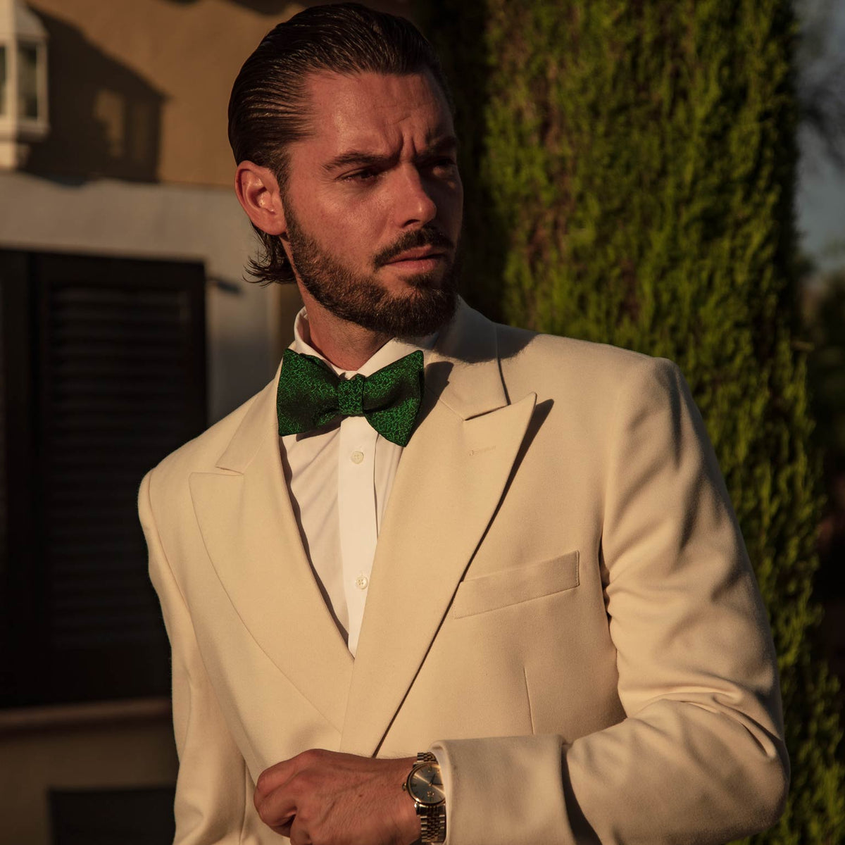 handmade Italian silk bow tie for suits