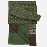 Italian Designer Green Silk Scarf for Men