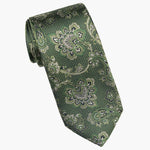 Italian Designer Green Silk Jacquard Tie