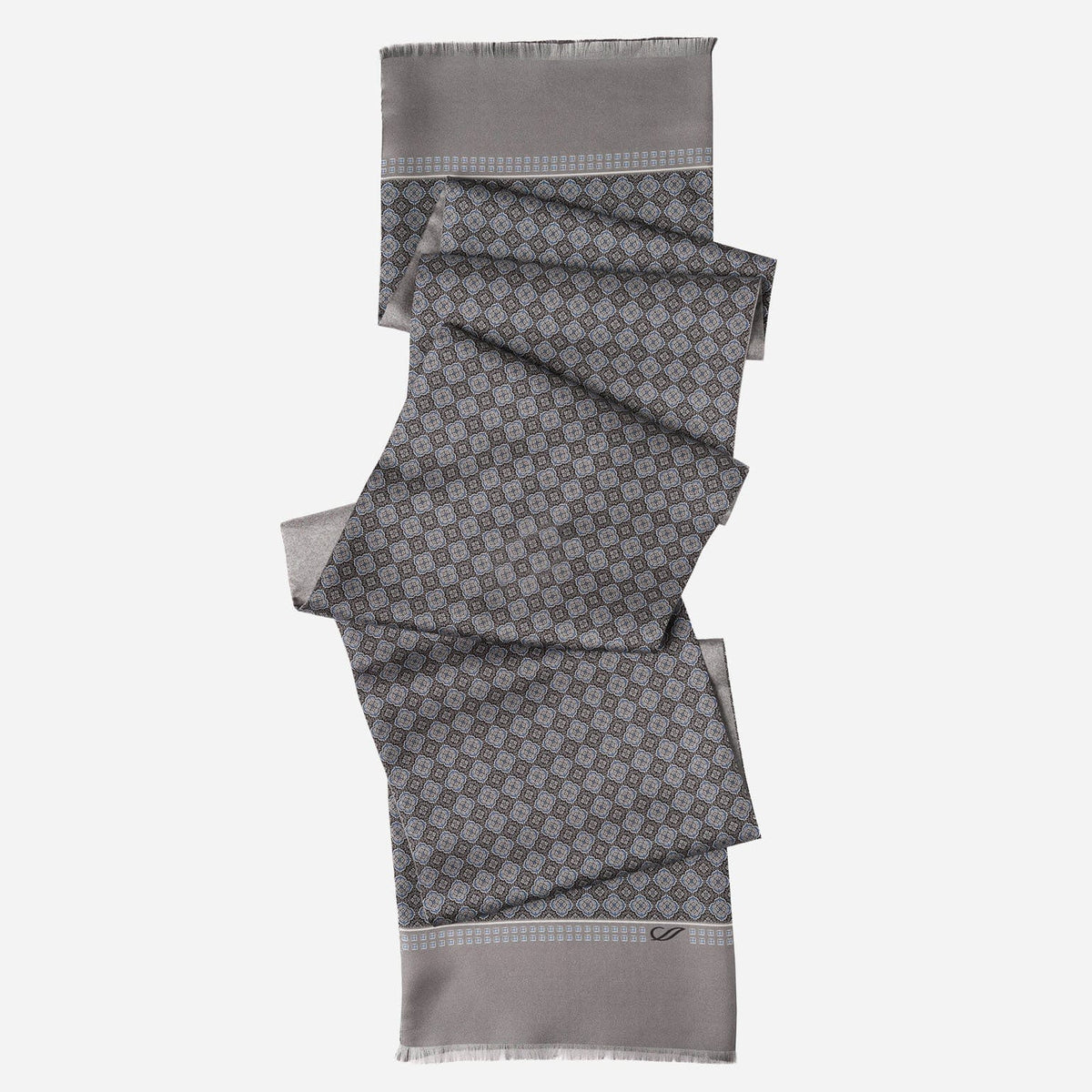Luxury grey silk dress scarf made in Italy