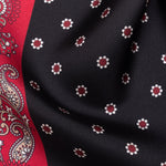 Black and Red Silk Pocket Square