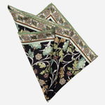 Italian Silk Pocket Square Black Floral