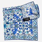 Blue Turquoise Silk Italian Pocket Square