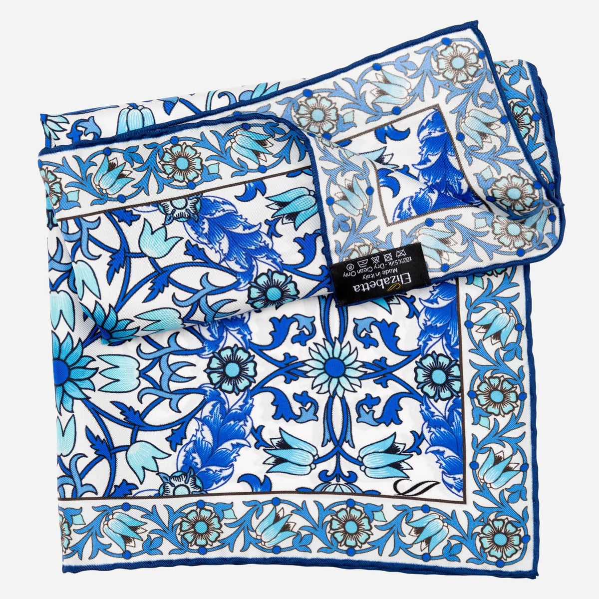 Blue Turquoise Silk Italian Pocket Square