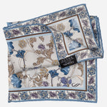 Blue Floral Silk Pocket Square