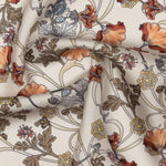 Orange Floral Italian Silk Pocket Square