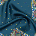 Italian Designer Teal Silk Pocket Square