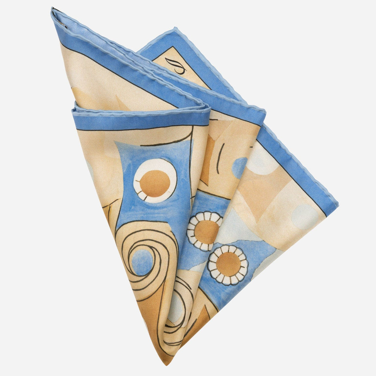 Yellow & Blue Silk Italian Pocket Square