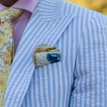 Italian Designer Peach Silk Pocket Square