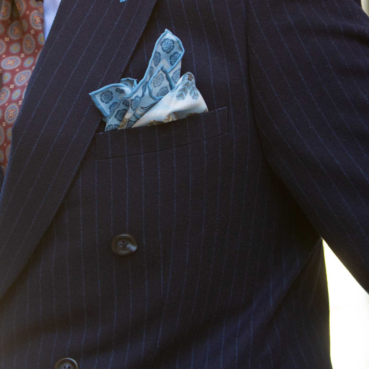 Men's luxury designer large silk pocket square made in Italy