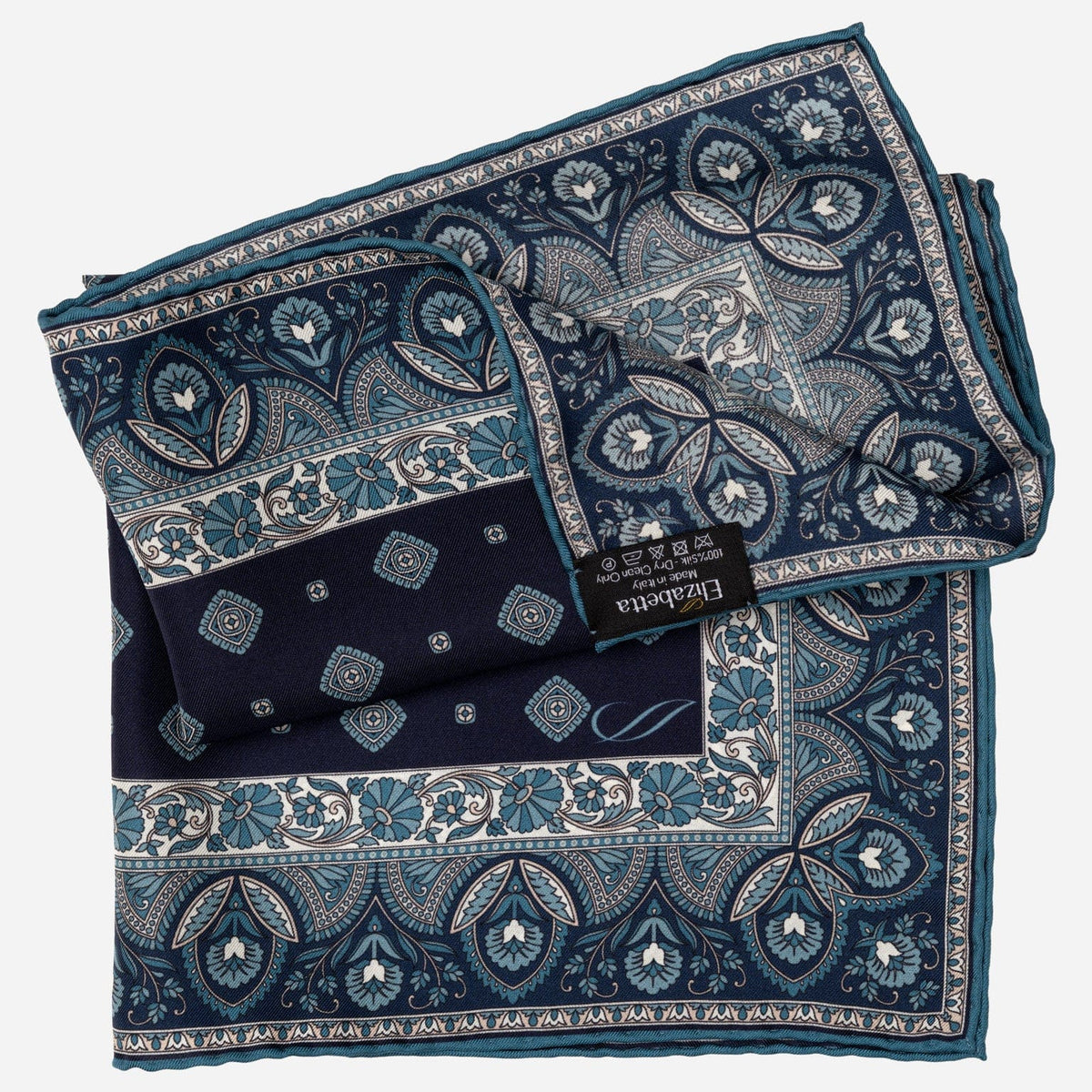 Navy Silk Pocket Square - Made in Italy