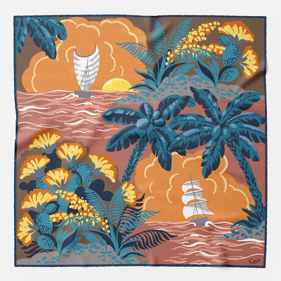 Italian Designer Peach Silk Pocket Square