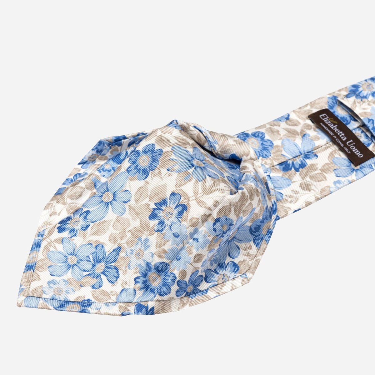 Blue Floral Handmade Italian Silk Tie
