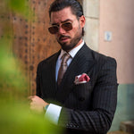 Handmade art silk pocket square