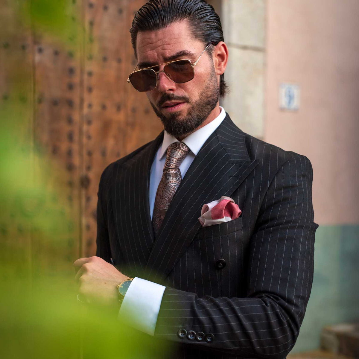 Handmade art silk pocket square