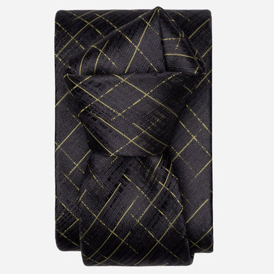 Handmade Italian Designer Black Silk Tie