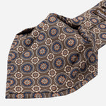 Brown Handmade Italian Silk and Wool Tie
