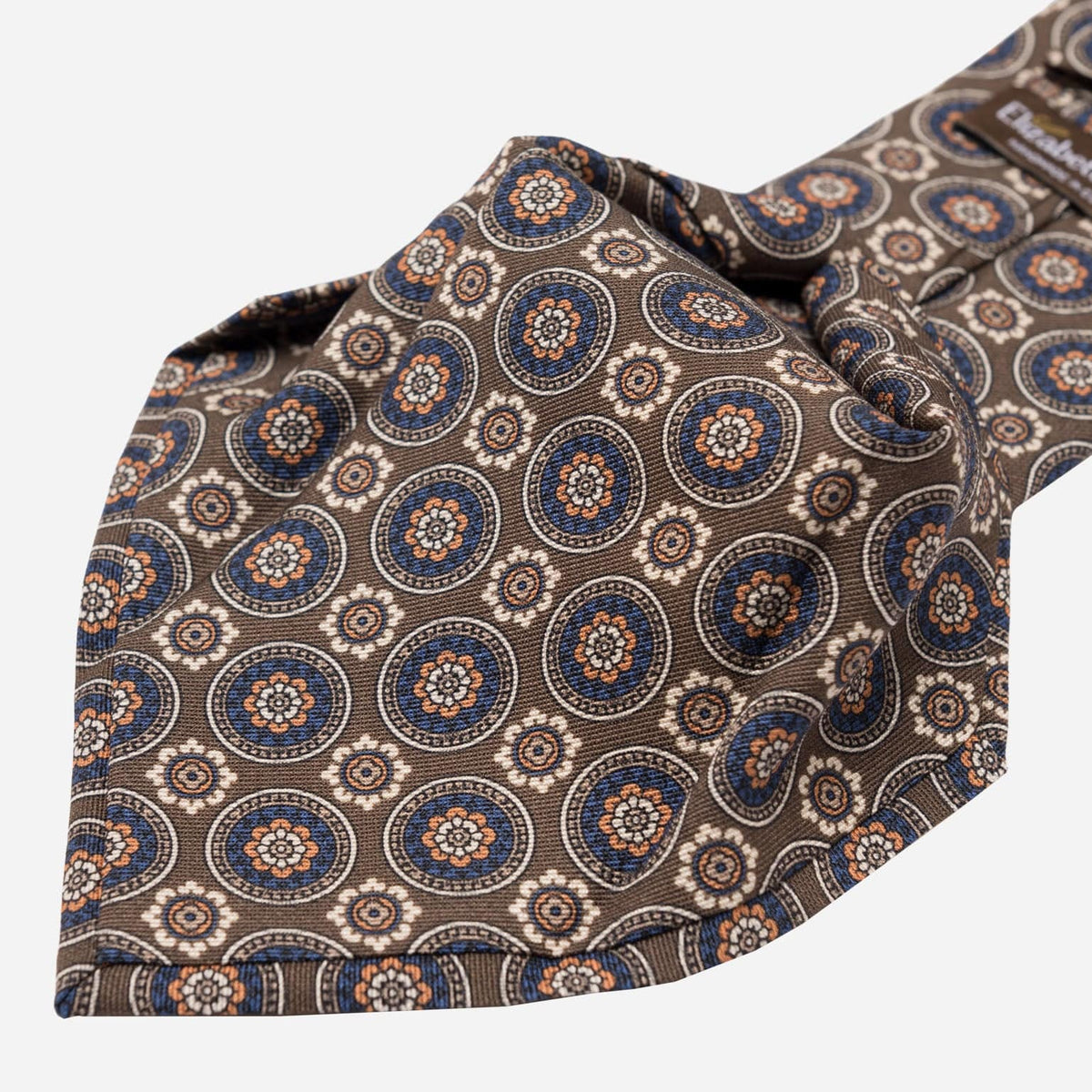 Brown Handmade Italian Silk and Wool Tie